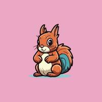 Red squirrel standing with hands on hips humanized vector