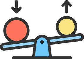 Seesaw icon vector image. Suitable for mobile apps, web apps and print media.