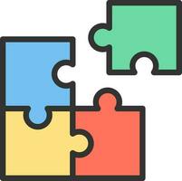 Puzzle icon vector image. Suitable for mobile apps, web apps and print media.