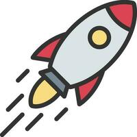 Rocket icon vector image. Suitable for mobile apps, web apps and print media.
