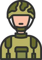 Soldier icon vector image. Suitable for mobile apps, web apps and print media.