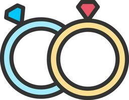 Wedding Rings icon vector image. Suitable for mobile apps, web apps and print media.