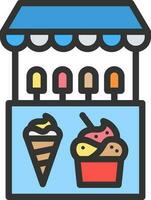 Ice Cream Stall icon vector image. Suitable for mobile apps, web apps and print media.