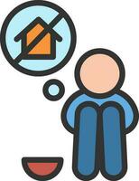 Homeless icon vector image. Suitable for mobile apps, web apps and print media.