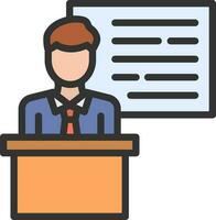 Lecture icon vector image. Suitable for mobile apps, web apps and print media.
