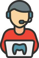 Gamer icon vector image. Suitable for mobile apps, web apps and print media.