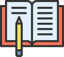 Homework icon vector image. Suitable for mobile apps, web apps and print media.
