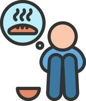 Hunger icon vector image. Suitable for mobile apps, web apps and print media.