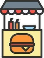 Burger Stall icon vector image. Suitable for mobile apps, web apps and print media.