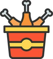 Chicken Bucket icon vector image. Suitable for mobile apps, web apps and print media.