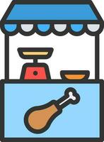 pollo tienda icono vector imagen. adecuado para móvil aplicaciones, web aplicaciones y impresión medios de comunicación.
