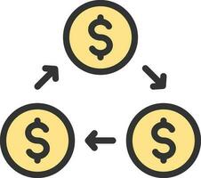 Cash Flow icon vector image. Suitable for mobile apps, web apps and print media.