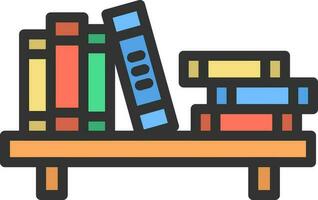 Bookshelf icon vector image. Suitable for mobile apps, web apps and print media.