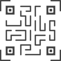 qr código icono vector imagen. adecuado para móvil aplicaciones, web aplicaciones y impresión medios de comunicación.