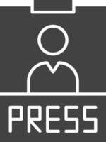 Press Pass icon vector image. Suitable for mobile apps, web apps and print media.