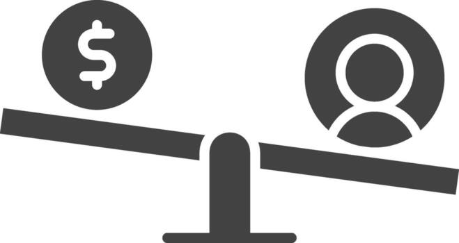 Inequality icon vector image. Suitable for mobile apps, web apps and print media.