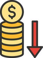 Money Loss icon vector image. Suitable for mobile apps, web apps and print media.