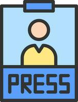 Press Pass icon vector image. Suitable for mobile apps, web apps and print media.