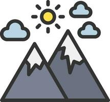 Mountain icon vector image. Suitable for mobile apps, web apps and print media.