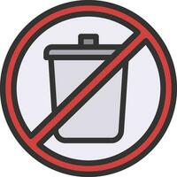 No tirar basura icono vector imagen. adecuado para móvil aplicaciones, web aplicaciones y impresión medios de comunicación.