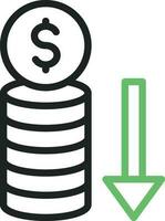 Money Loss icon vector image. Suitable for mobile apps, web apps and print media.