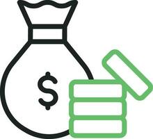 Money Bag icon vector image. Suitable for mobile apps, web apps and print media.