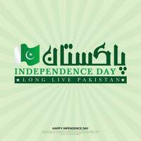 Pakistan Independence Day - 14 August Pakistani National Celebration Pakistan Day Pakistan written in Urdu calligraphy Logo vector