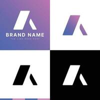 Simple Modern Initial Letter A Logo. Gradient Purple Pink Vector Logo Design. Usable for Business and Branding Logos. Flat Vector Logo Design Template Element.