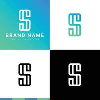 sencillo moderno inicial letra s logo. degradado azul verde vector logo. usable para negocio y marca logotipos plano vector logo diseño modelo elemento.
