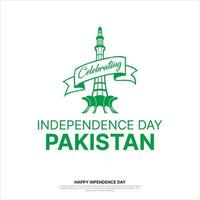 Pakistán independencia día - 14 agosto pakistaní nacional celebracion Pakistán día Pakistán escrito en urdu caligrafía logo vector