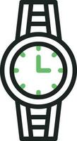 reloj de pulsera icono vector imagen. adecuado para móvil aplicaciones, web aplicaciones y impresión medios de comunicación.