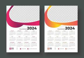 Print Ready One Page wall calendar template design for 2024. Wall Calendar 2024 Template Design. Print Ready One Page wall calendar template design for 2024 vector