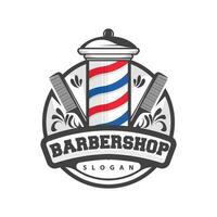 Barbershop Logo, Scissors Vector, Retro Vintage Minimalist Typography Ornament Design vector