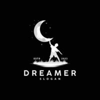 Dream Logo, Kid Dream Inspirational Design, Vector Reaching Star Fun Learning, Kids Dream Logo Templet