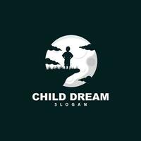 Dream Logo, Kid Dream Inspirational Design, Vector Reaching Star Fun Learning, Kids Dream Logo Templet