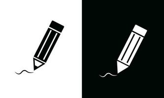 Pencil icon vector. Pencil silhouette. School supplies icon vector. Back to school concept. Learning and education icon. Flat vector in black and white.