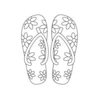 zapatillas, chancletas. playa conjunto para verano excursiones. vacaciones accesorios para mar vacaciones línea Arte. vector