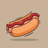 The Illustration of Hotdog vector