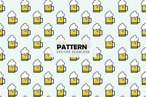 Beer in a mug icon simple vector seamless repeat pattern