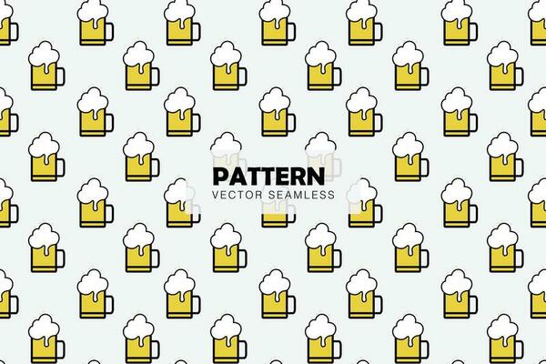 Beer in a mug icon simple vector seamless repeat pattern