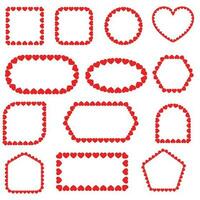 red heart frame vector bundle set