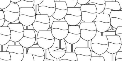 thin line wineglass seamless pattern vector