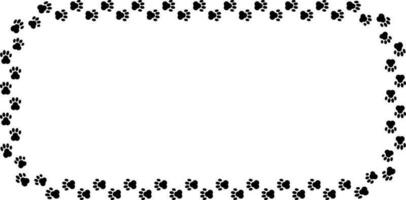 rectangular paw print frame with copy space vector