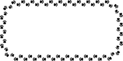 rectangular paw print frame with copy space vector