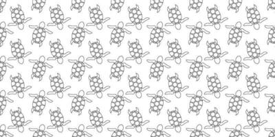 outline turtles seamless pattern vector