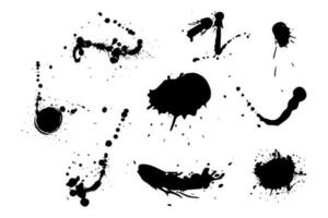 Ink Splash stain shape, brush abstract spatter isolated creative set. Frame, design element, print. Vector illustration