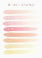 Watercolor line brush with yellow,orange,pink for banner,background invitation vector