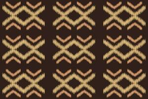 Ethnic Ikat fabric pattern geometric style.African Ikat embroidery brown Ethnic oriental pattern brown background. Abstract,vector,illustration.Texture,wallpaper,frame,decoration,carpet,motif. vector