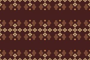 Ethnic Ikat fabric pattern geometric style.African Ikat embroidery Ethnic oriental pattern brown background. Abstract,vector,illustration.Texture,clothing,frame,decoration,carpet,motif. vector