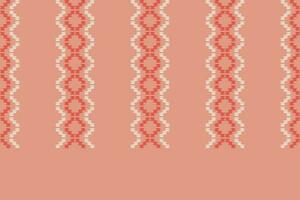 Ethnic Ikat fabric pattern geometric style. Ikat embroidery Ethnic oriental pattern rose gold pink gold background. Abstract,vector,illustration.Texture,clothing,frame,decoration,motif valentine. vector